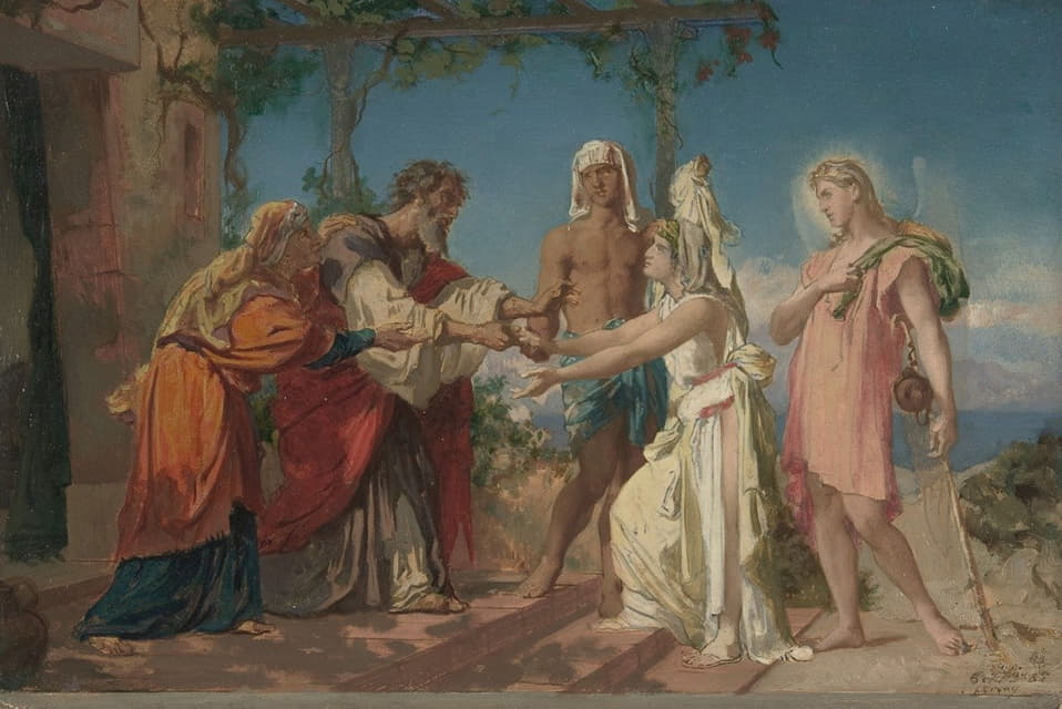 托比亚斯带着他的新娘莎拉来到他父亲托比的家