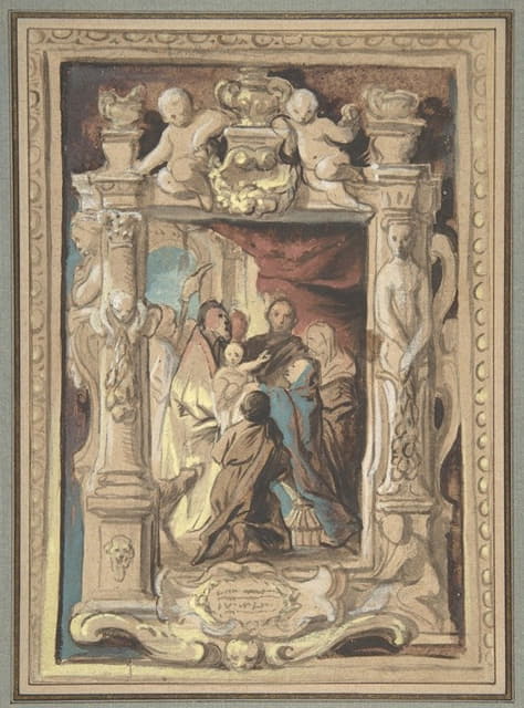 Jacob Jordaens - The Presentation in the Temple, with a Design for a Sculpted Frame