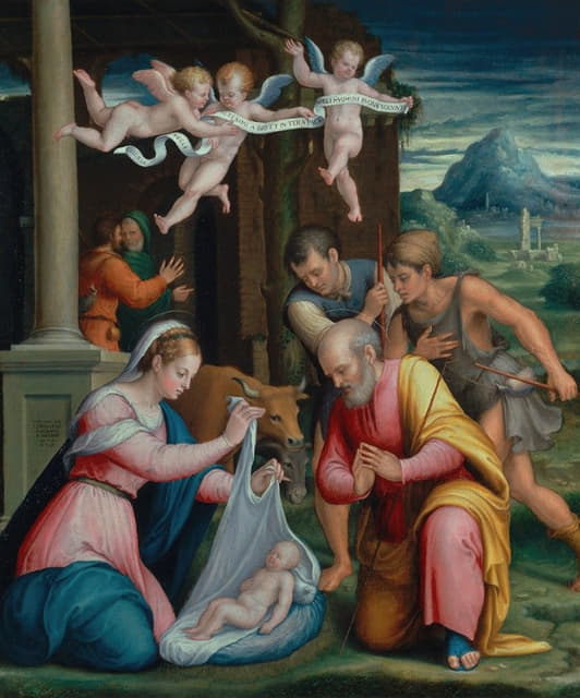 Luca Longhi - The Adoration Of The Shepherds
