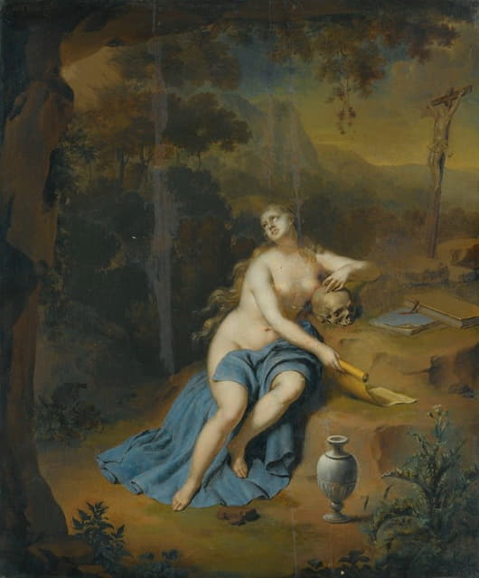 Willem Van Mieris - The Penitent Mary Magdalene In A Landscape