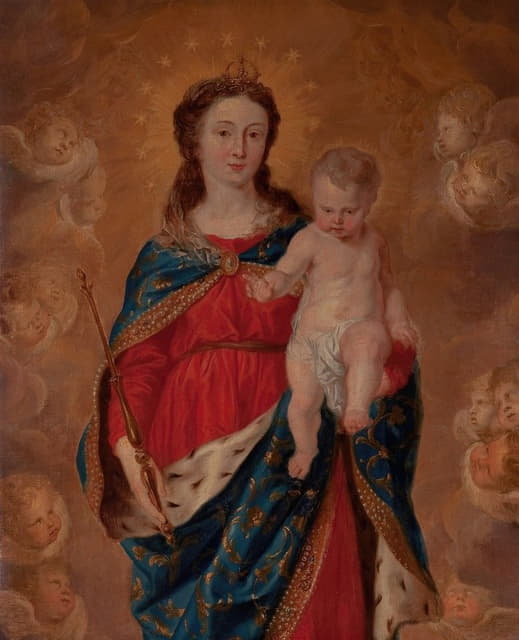 Flemish School - Virgin & Child (Queen of Heaven)