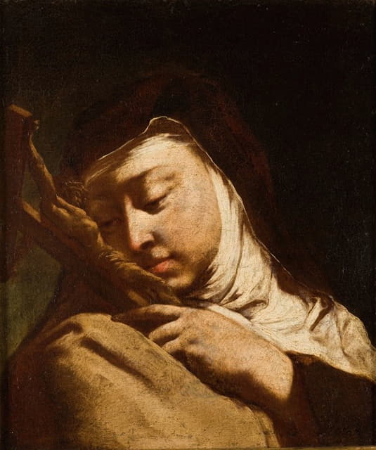 奥维拉的圣特蕾莎凝视着十字架