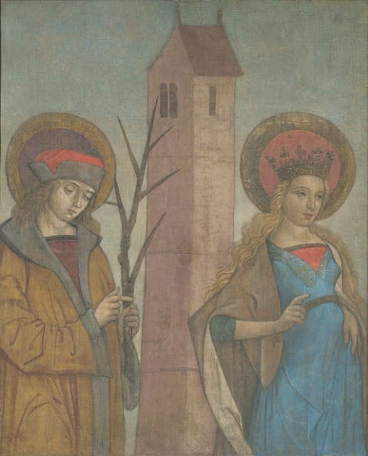 圣徒阿卡提乌斯、芭芭拉、阿波罗尼亚和塞巴尔德的二连体画