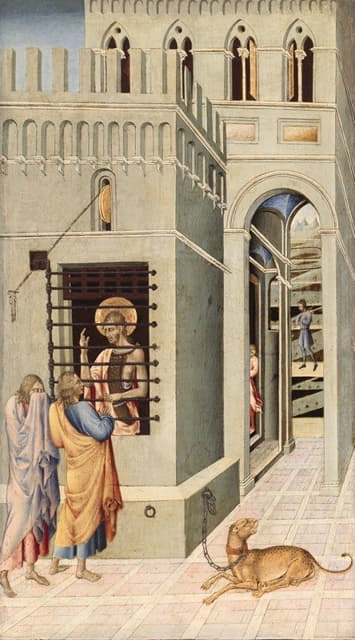 Giovanni di Paolo - Saint John the Baptist in Prison Visited by Two Disciples