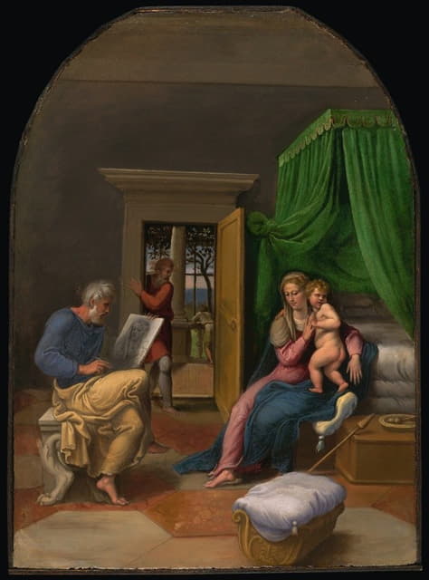 Girolamo Da Carpi - Saint Luke Drawing the Virgin and Christ Child