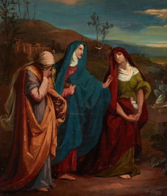 《三个玛丽走向基督坟墓》素描