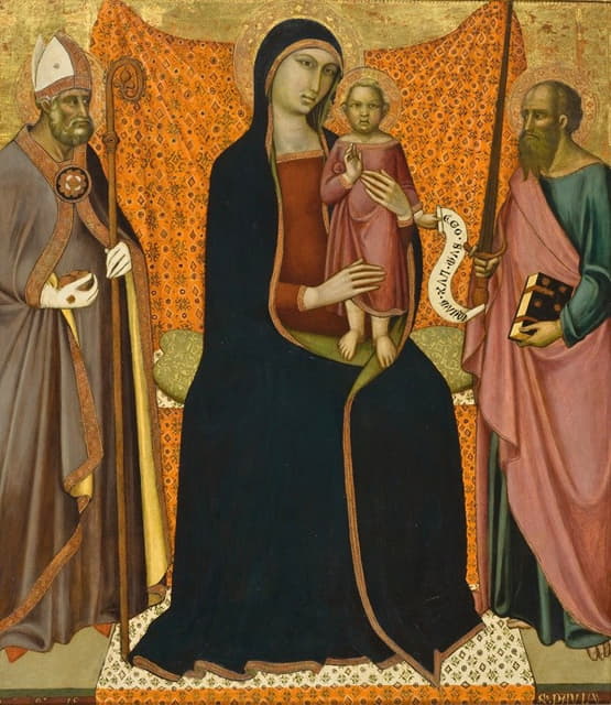 圣母玛利亚和圣婴。尼古拉斯和保罗