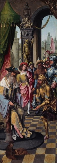 Master of the Antwerp Adoration Group - King David Receiving the Cistern Water of Bethlehem