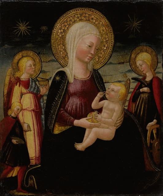托比亚斯、大天使拉斐尔和圣凯瑟琳之间的圣母子