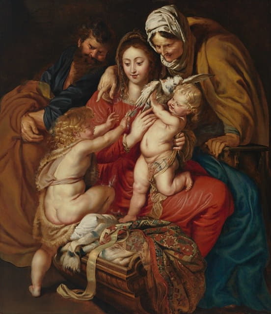 圣伊丽莎白、圣约翰和一只鸽子组成的神圣家庭