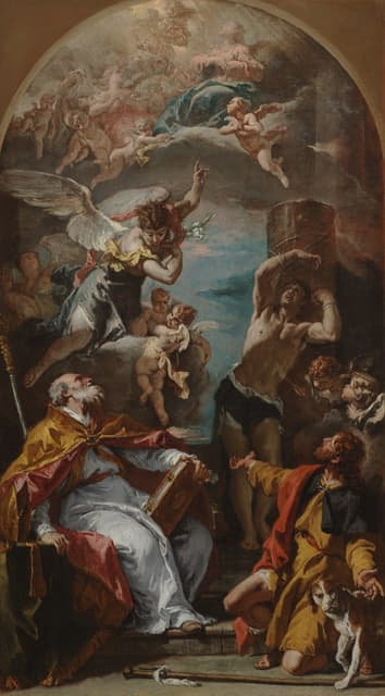 Sebastiano Ricci - Glory of the Virgin with the Archangel Gabriel and Saints Eusebius, Roch, and Sebastian