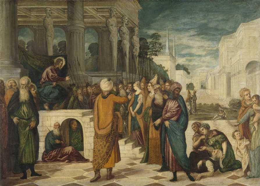 Workshop of Jacopo Tintoretto - Christ with the Adulterous Woman