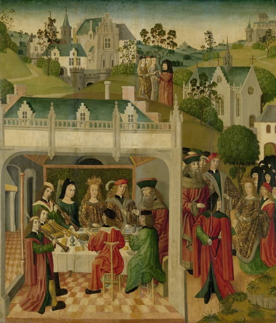 Master of the St Elizabeth Panels - Wedding Feast of Saint Elizabeth of Hungary and Louis of Thuringia in the Wartburg
