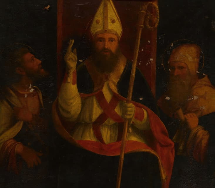 Andrea Previtali - Saint Augustine enthroned with Saint Anthony Abbot and another saint