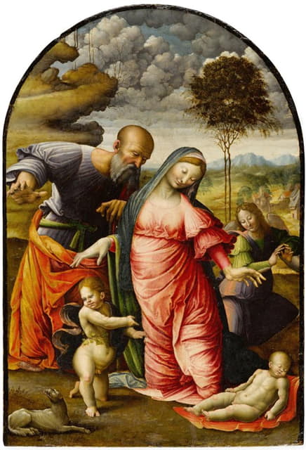 圣母玛利亚、圣约瑟夫、婴儿浸信会教徒和崇拜婴儿基督的天使：“费根崇拜”