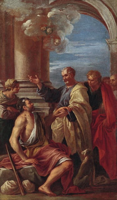 Giovanni Ghisolfi - Bozzetto für Sta Maria della Vittoria Milano 1 Petrus heilt einen Lahmen