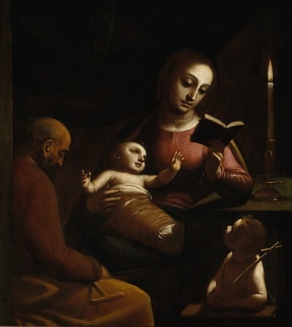 Luca Cambiaso - Holy Family with St John the Baptist