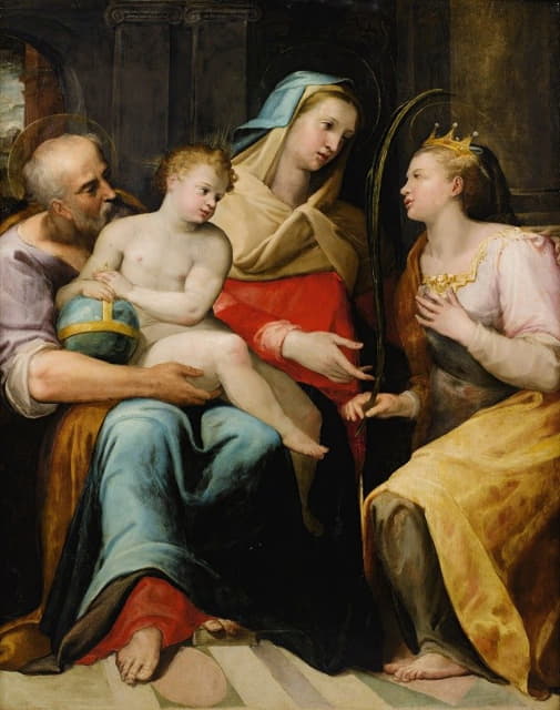 Lorenzo Sabatini - The holy family with Saint Catherine of Alexandria
