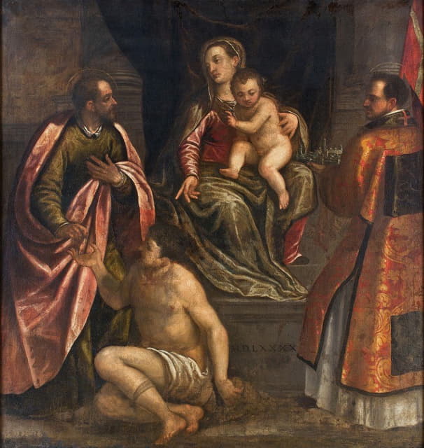 Alessandro Maganza - The Virgin and Child with St Martin and St Petronius