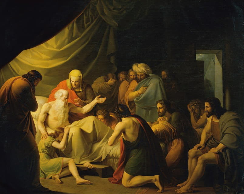 Carl Peter Goebel the Elder - Jacob blesses the sons of Joseph