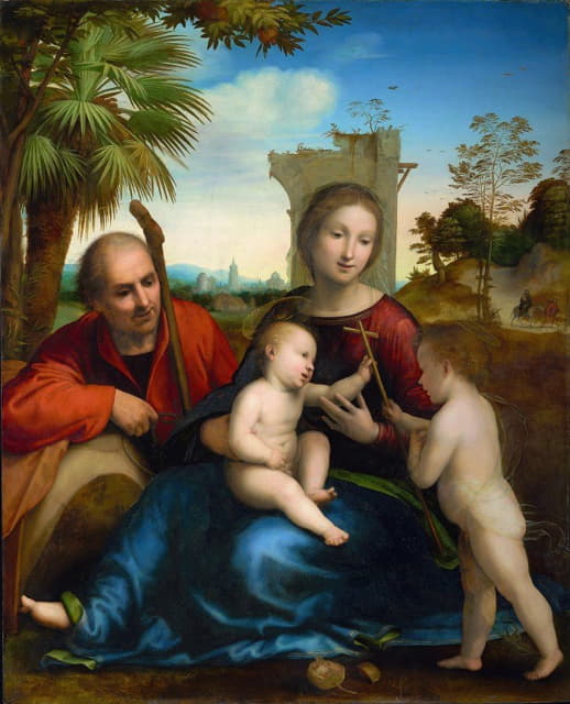 Fra Bartolomeo - The Rest on the Flight into Egypt with Saint John the Baptist
