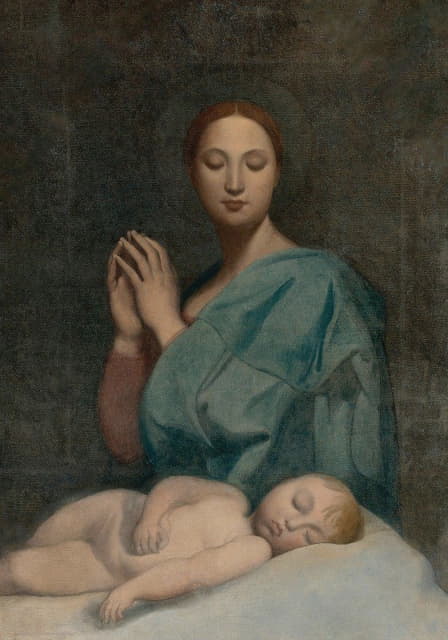 Jean Auguste Dominique Ingres - The Virgin With The Sleeping Infant Jesus