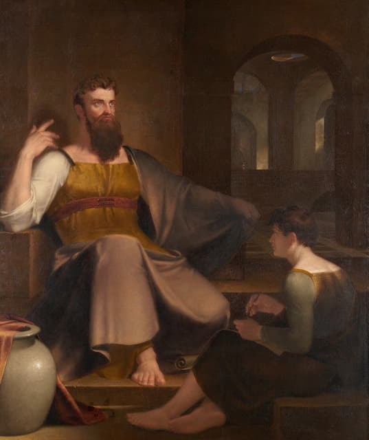 Washington Allston - Jeremiah Dictating His Prophecy of the Destruction of Jerusalem to Baruch the Scribe