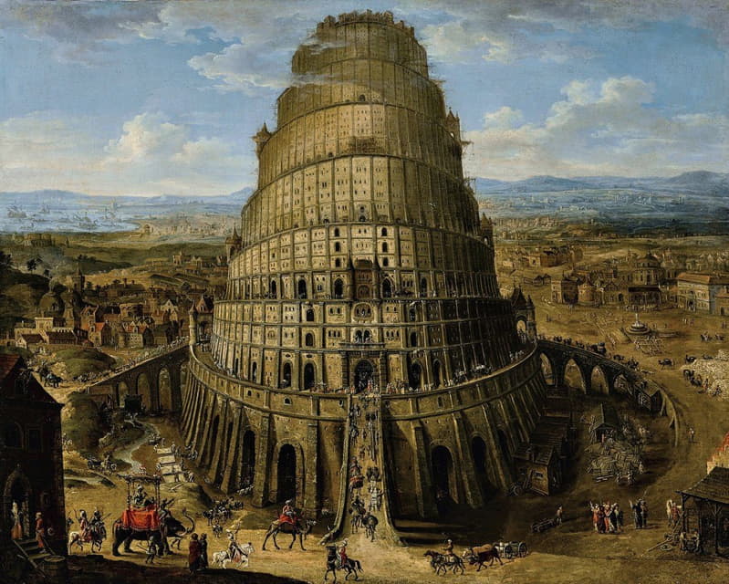 Flemish School 17th Century - The Tower Of Babel