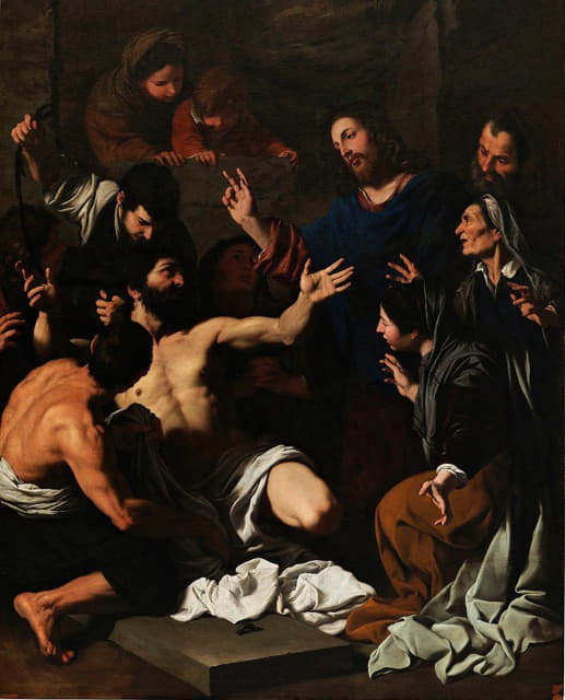 Pietro Novelli - La Resurrección De Lázaro