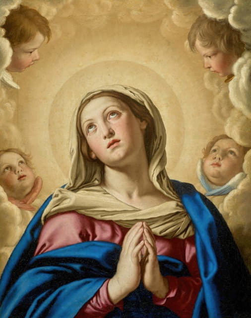 Giovanni Battista Salvi da Sassoferrato - The Virgin In Prayer Surrounded by Putti