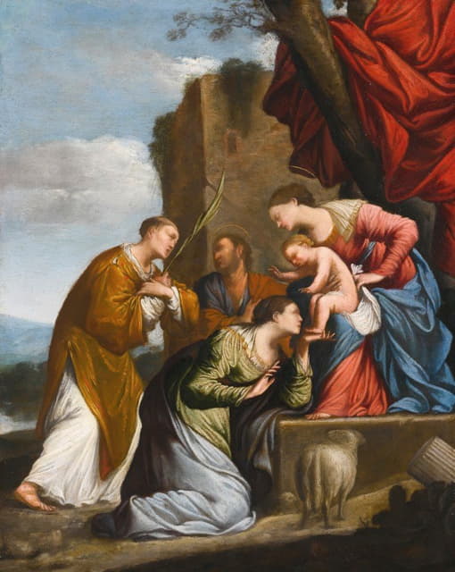 Jean Le Clerc - Adoration Of The Christ Child, With Three Saints