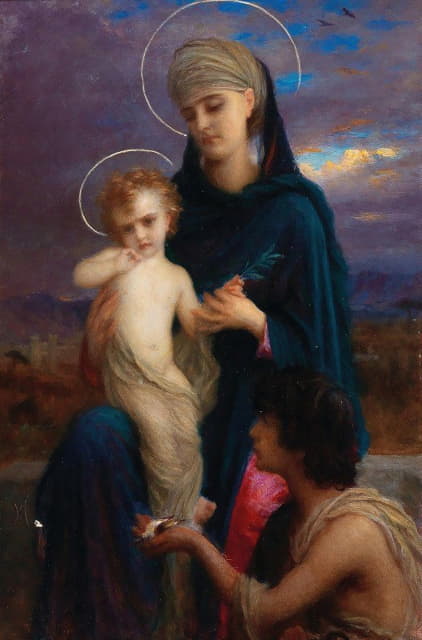 圣母与基督的孩子和一个男孩