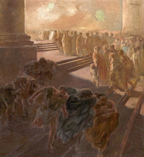 Gaetano Previati - Driving The Merchants Out Of The Temple