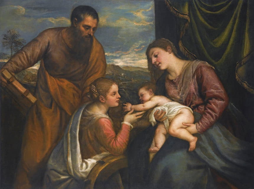Titian - The Madonna And Child With Saints Luke And Catherine Of Alexandria
