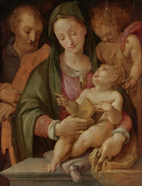 Tommaso d'Antonio Manzuoli - Holy Family With The Infant John The baptist