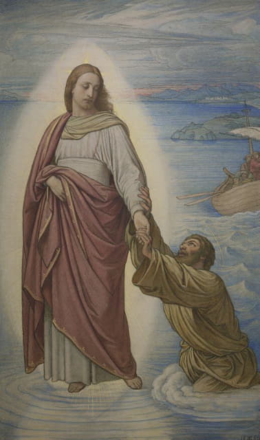 Edward Von Steinle - Christi Rettung des sinkenden Petrus