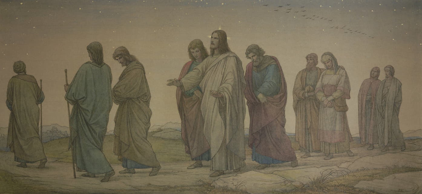 Edward Von Steinle - Christ walking with the disciples