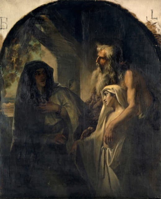 Ernst Stückelberg - The Prophet Elijah Guiding the Widow of Zarpath Toward Her Son Awakened from Death (1. Kings 17,10–24)