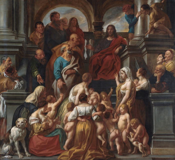 Jacob Jordaens - Christ blessing little Children. Suffer Little Children to Come unto me