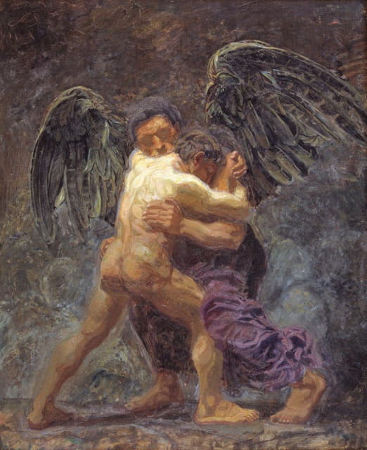 Oluf Hartmann - Jacob Wrestling with the Angel