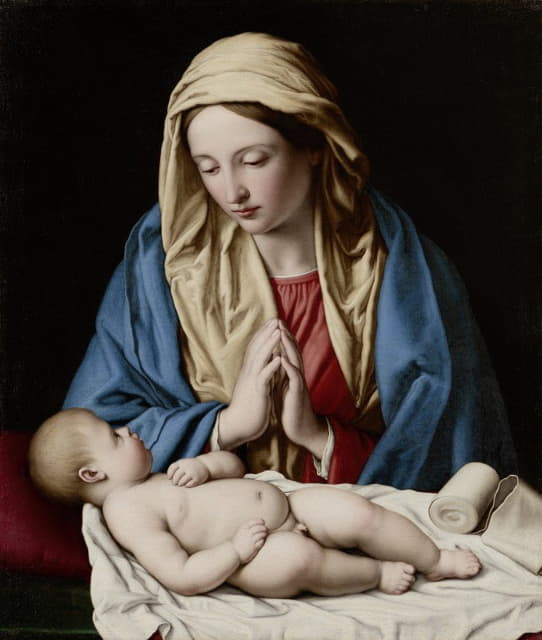 Giovanni Battista Salvi da Sassoferrato - Mary worshiping the Child