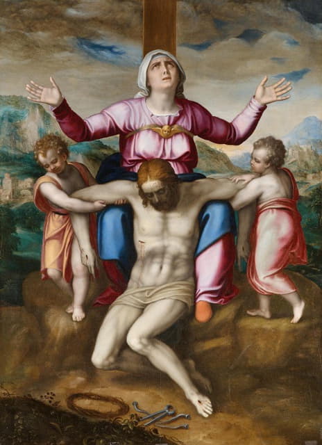 Marcello Venusti - The Pietà with two Angels