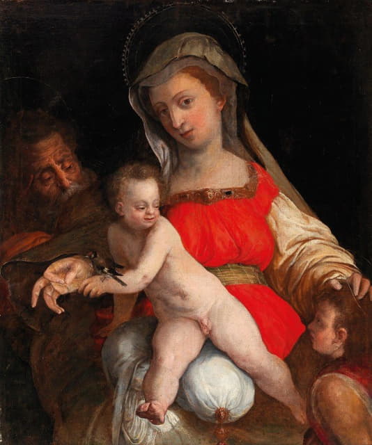 Roman School - The Holy Family with the Infant Saint John the Baptist