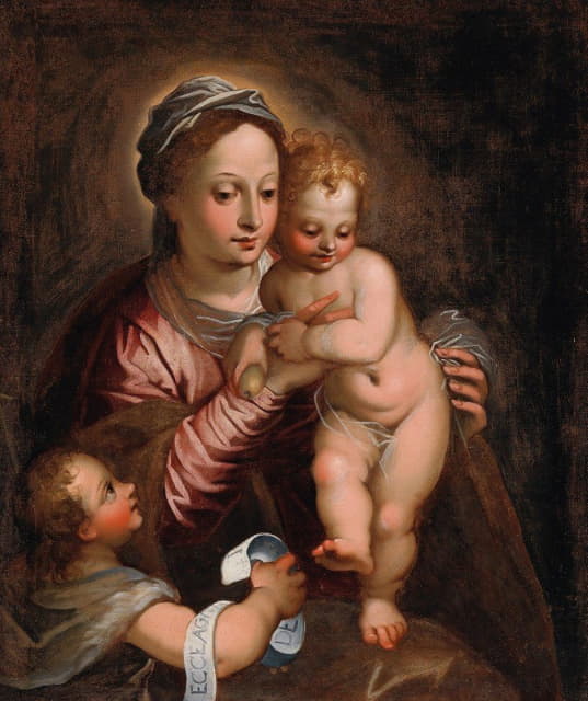 Venetian School - The Madonna and Child with the Infant Saint John the Baptist