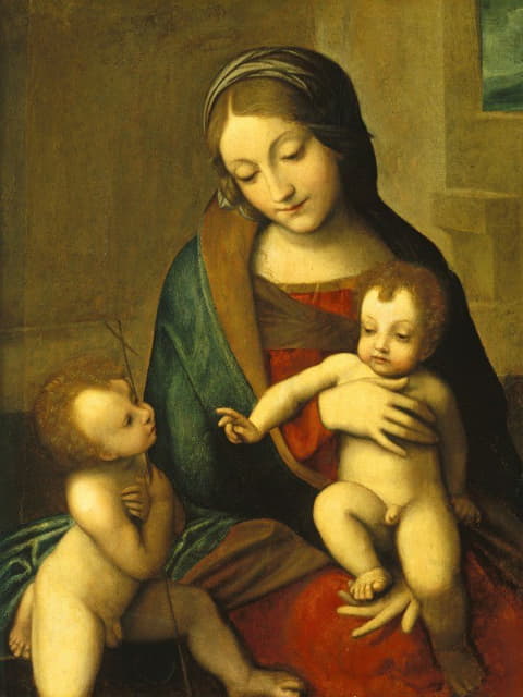 After Correggio - Madonna and Child with the Infant Saint John
