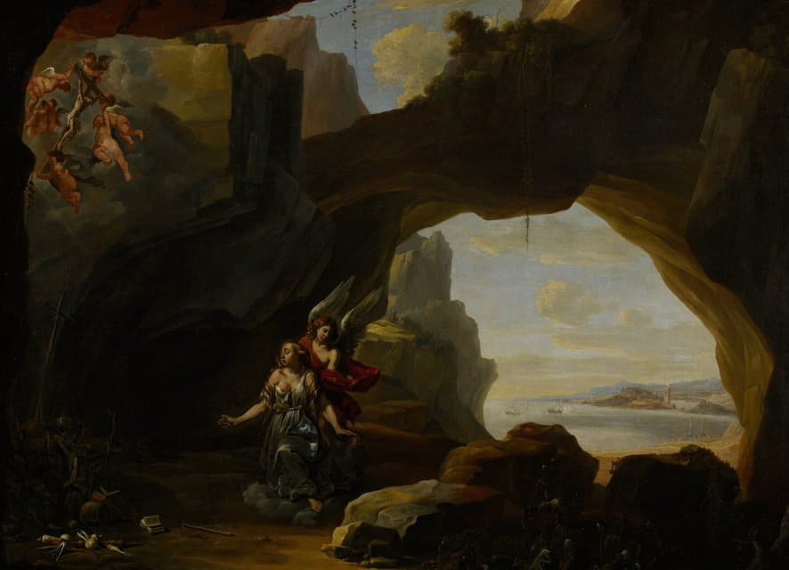 Johannes Lingelbach - The Magdalen in a Cave