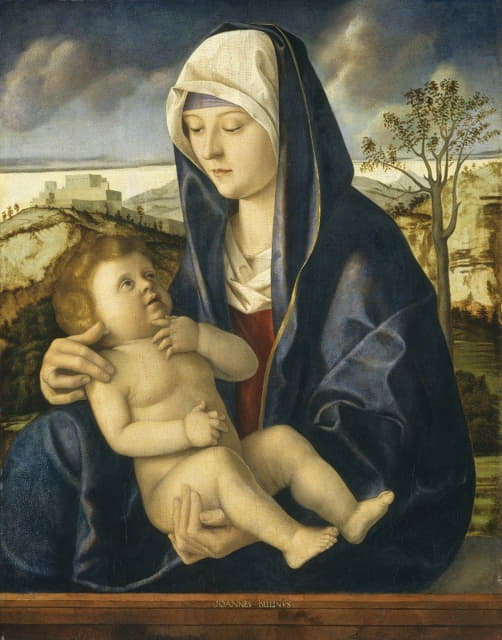 Workshop of Giovanni Bellini - Madonna and Child in a Landscape