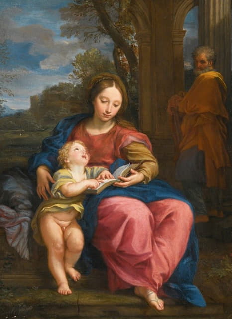 神圣的家庭，圣母与儿童阅读