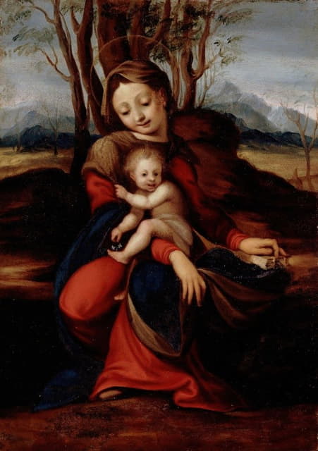 Circle Of Correggio - Madonna and Child