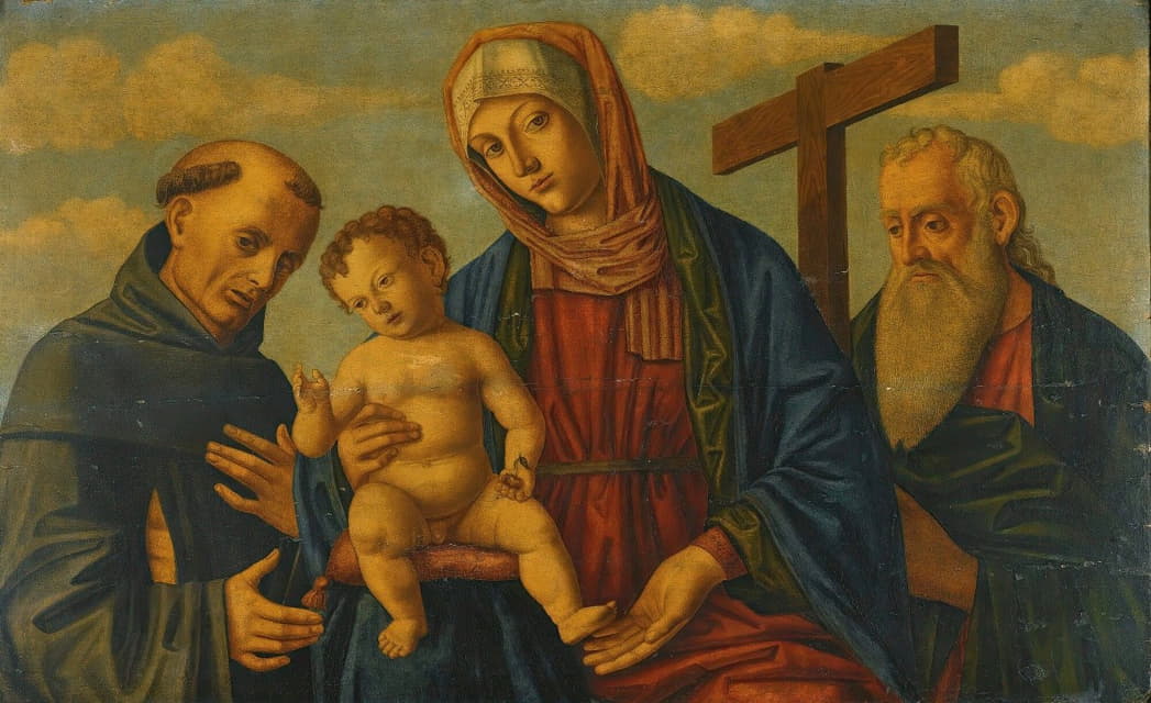 Giovanni Di Niccolò Mansueti - A Sacra Conversazione; The Madonna And Child With Saints Francis And Andrew